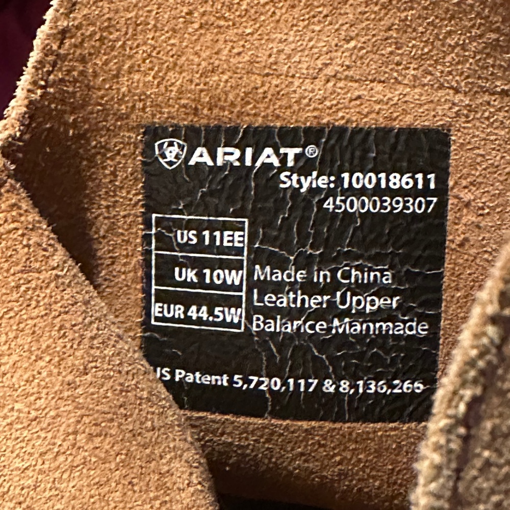 Ariat Men's Brown Boots Size 11EE (Extra Wide) Style 10018611 - Picture 13 of 13